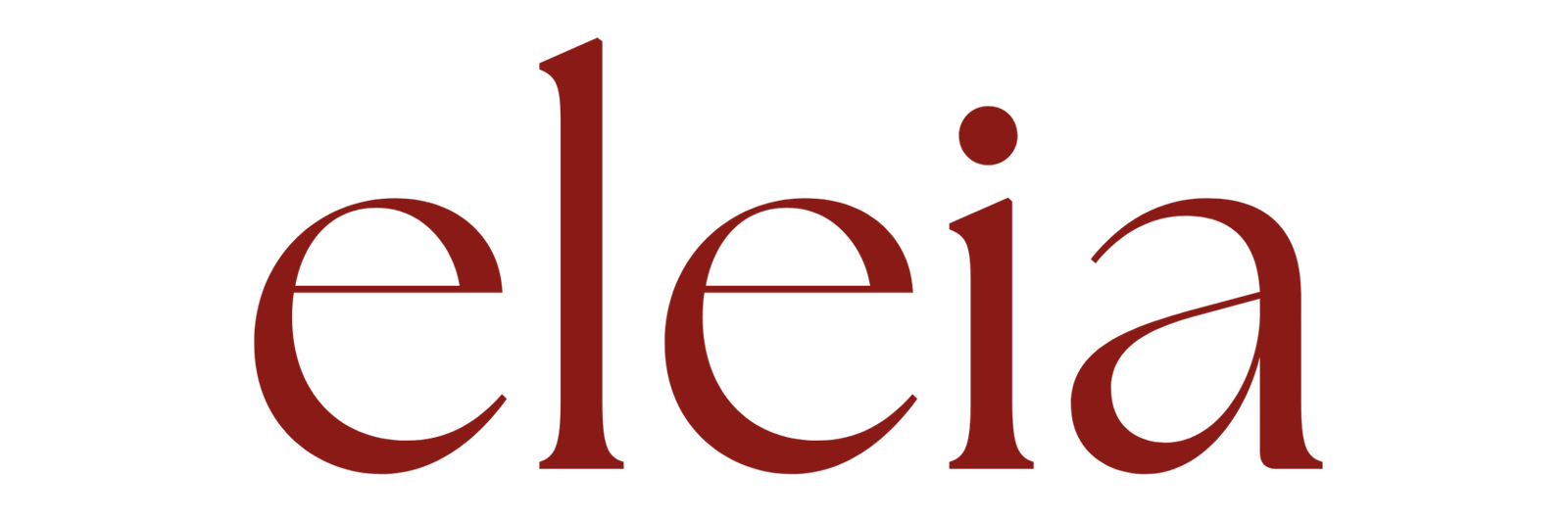 logotipo eleia con tipografía serif roja